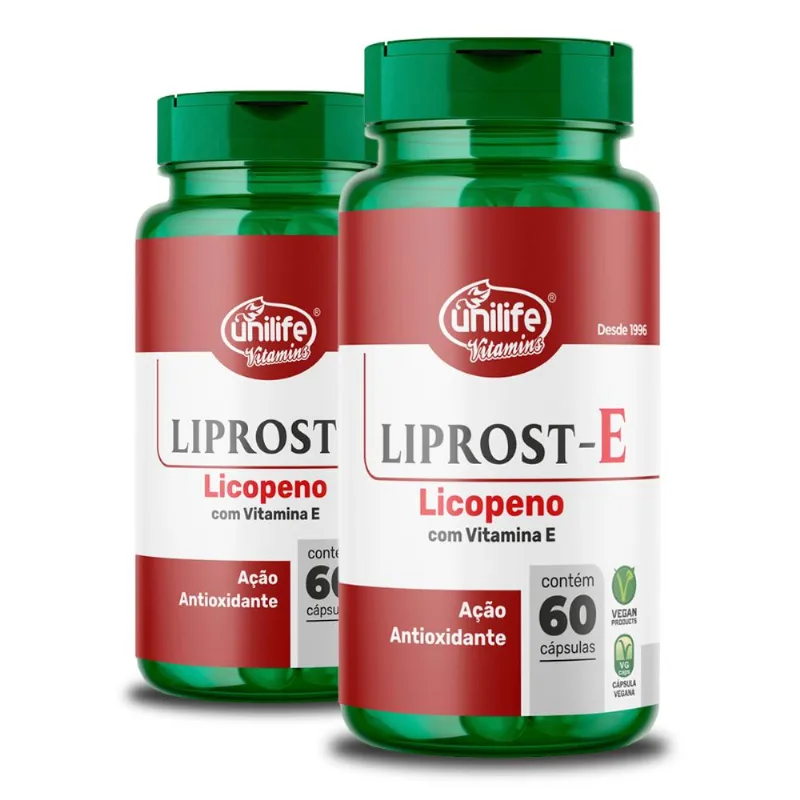 Kit 2 Liprost E Licopeno com Vitamina E Unilife 60 Cápsulas