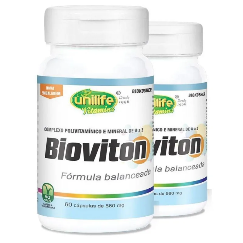 Kit 2 Bioviton Vitaminas e Minerais Unilife 60 Caps