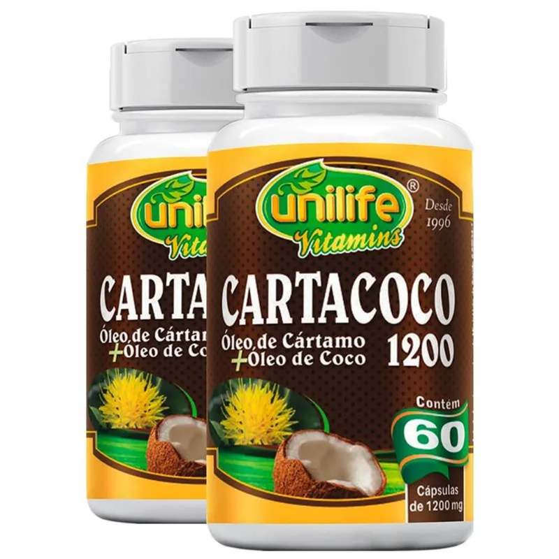 Kit 2 Cartacoco Óleo de Cartamo e Coco 60 cápsulas Unilife