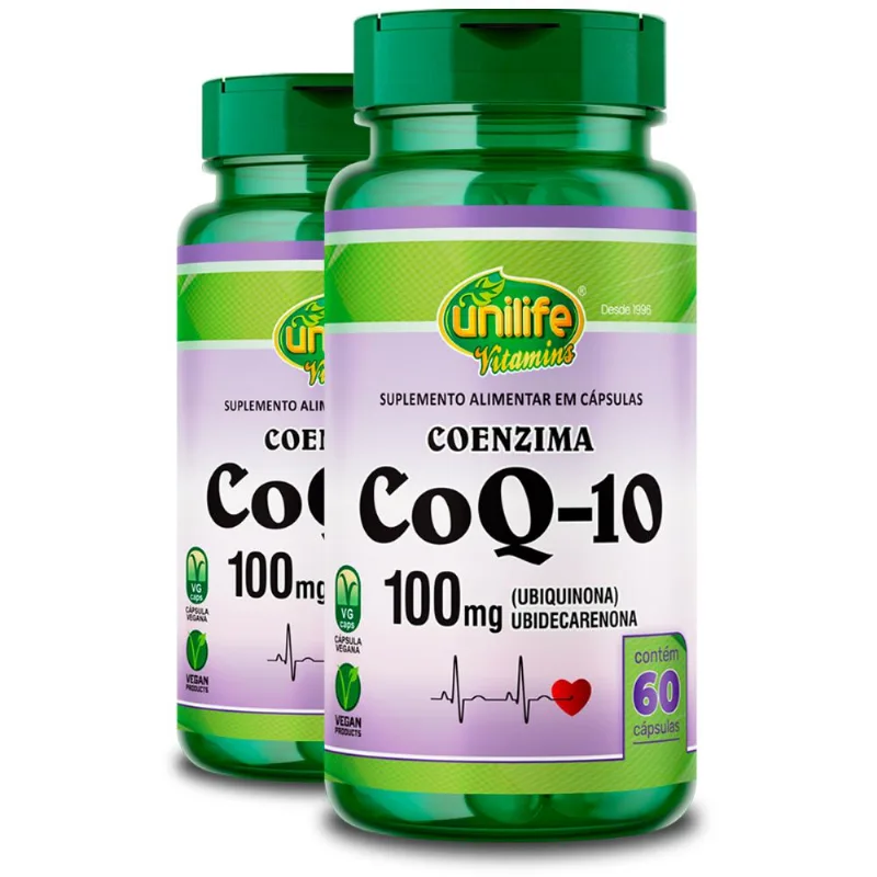Kit 2 Coenzima Co Q10 Unilife 60 Cápsulas