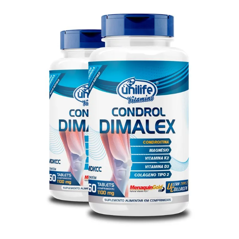Kit 2 Condrol Dimalex 1100mg Unilife 60 Comprimidos