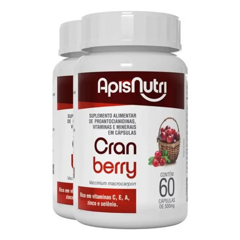 Kit 2 Cranberry Apisnutri 60 cápsulas