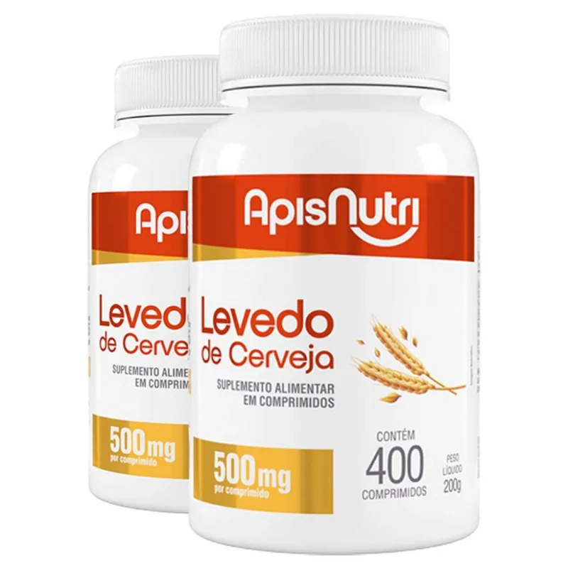 Kit 2 Levedo de Cerveja Apisnutri 400 comprimidos 500mg