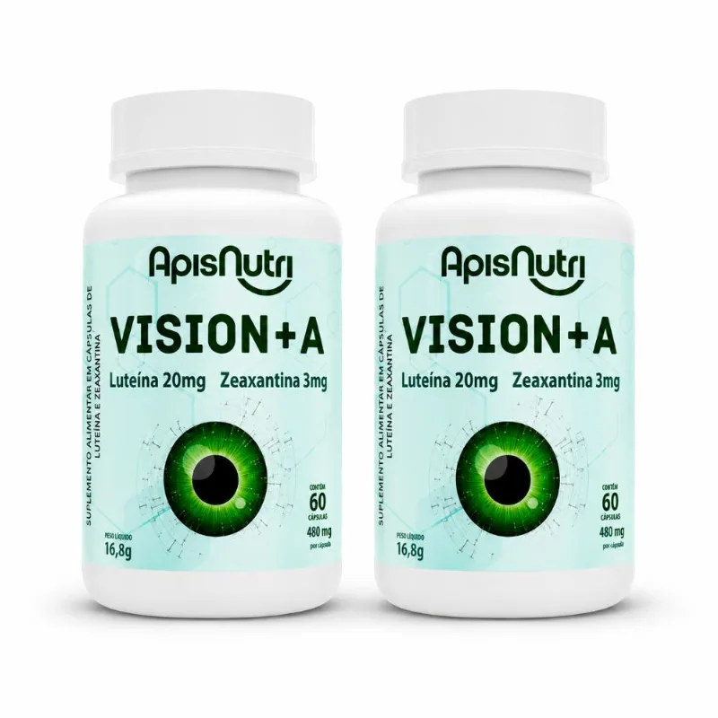 Kit 2 Vision+A Luteína e Zeaxantina Apisnutri 60 cápsulas