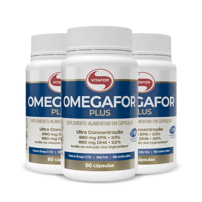 Kit 3 Omegafor Plus Vitafor 60 Cápsulas