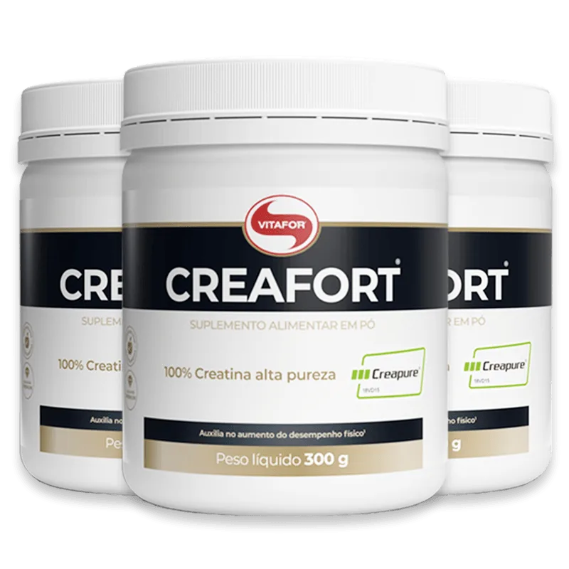 Kit 3 Creatina Creafort Vitafor pote 300g - Vitafor - Creatina