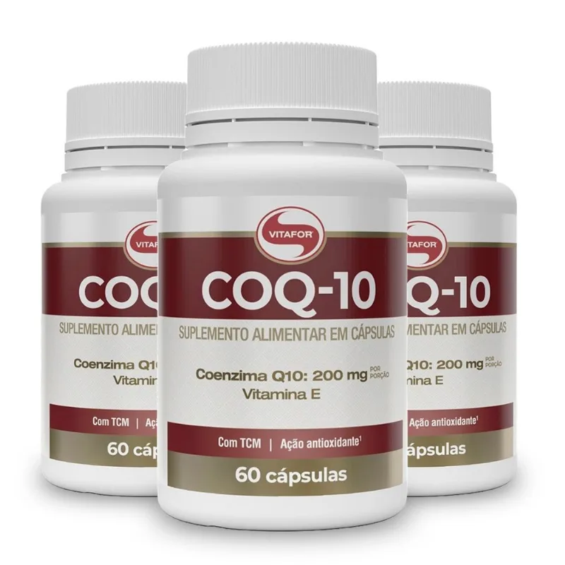 Kit 3 Coenzima Q10 200mg Vitafor 60 Cápsulas