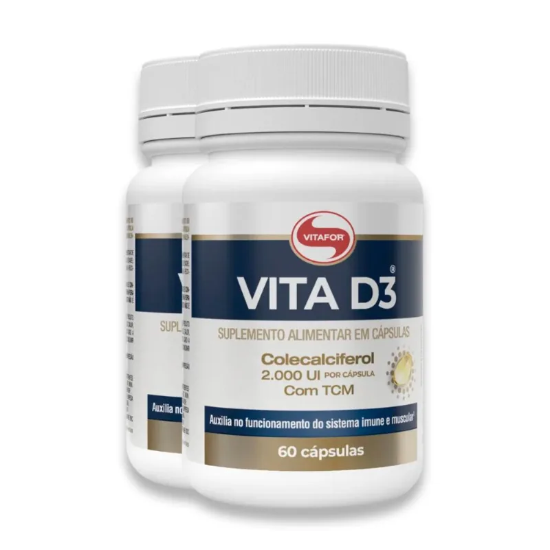 Kit 2 Vita D3 Vitamina D 60 Cápsulas Vitafor