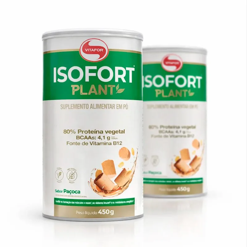 Kit 2 Isofort Plant Vitafor 450g Paçoca