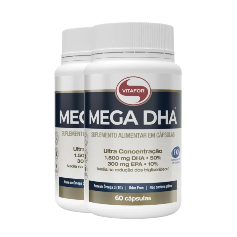 Kit 2 Mega DHA 1500mg Vitafor 60 Cápsulas - Vitafor - ômega 3
