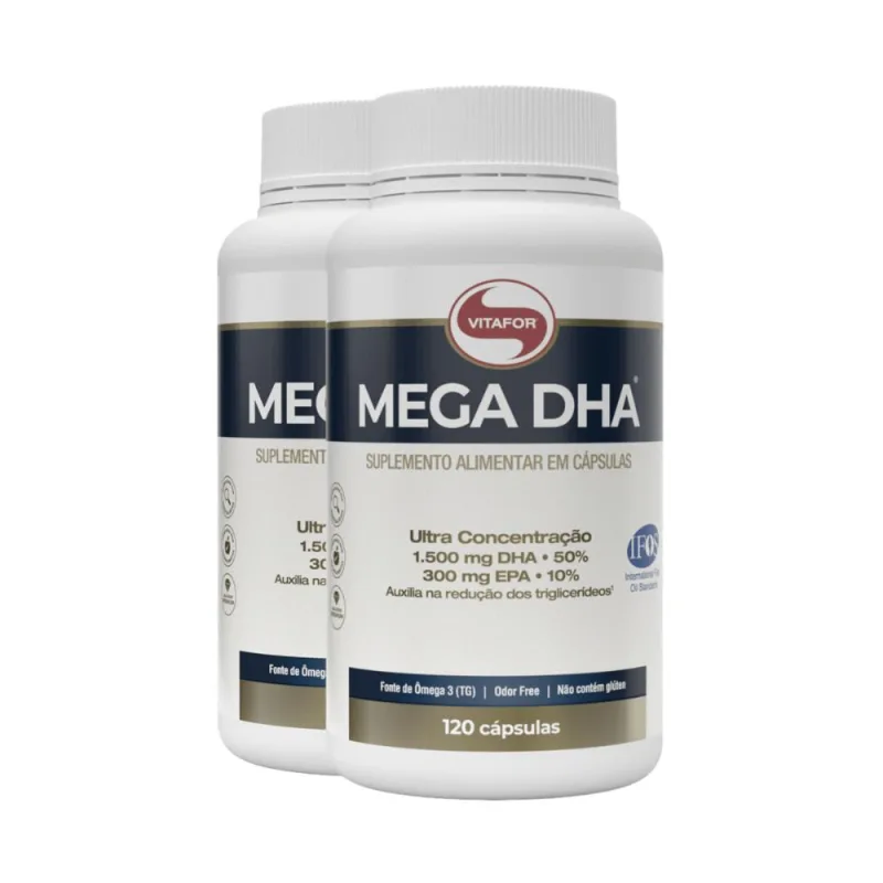 Kit 2 Mega DHA 1500mg Vitafor 120 Cápsulas - Vitafor - ômega 3