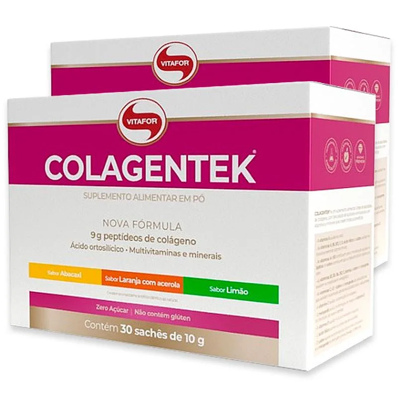 Kit 2 Colágeno hidrolisado Colagentek Vitafor 30 sachês - Vitafor