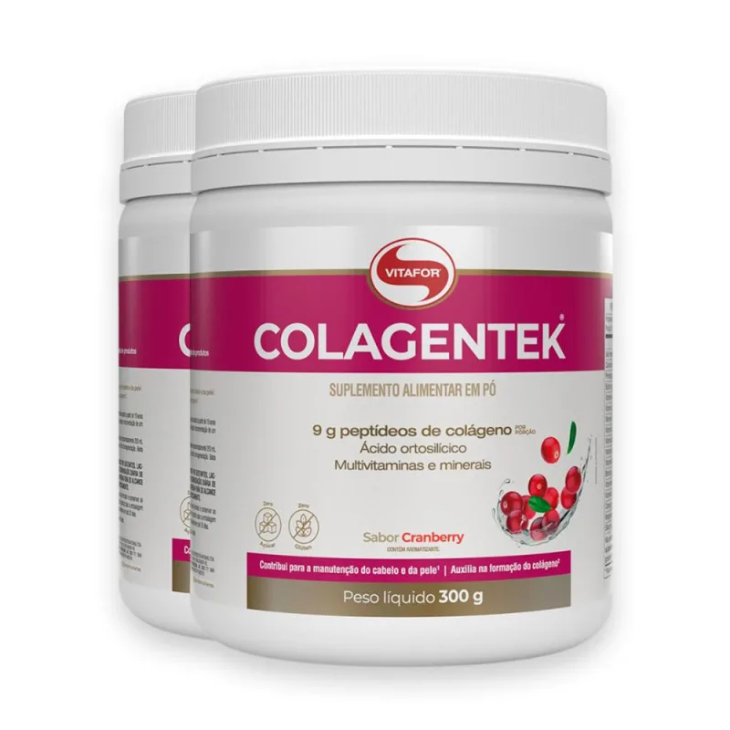 Kit 2 Colagentek Vitafor 300g Cranberry - Vitafor