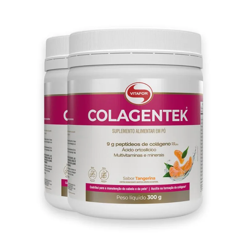 Kit 2 Colagentek Vitafor 300g Tangerina - Vitafor - Colágeno