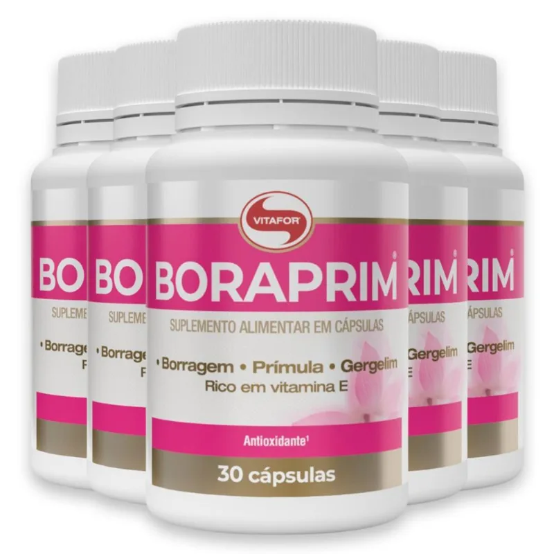 Kit 5 Boraprim Vitafor 30 Cápsulas