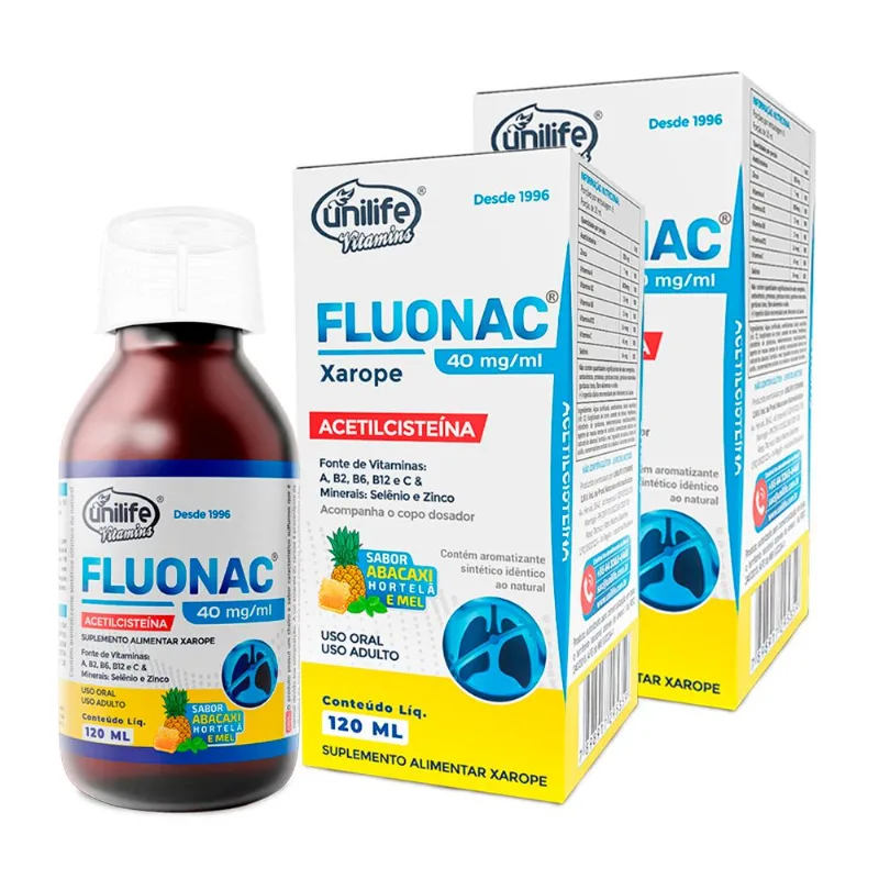 Kit 2 Fluonac Acetilcisteína Unilife 120ml