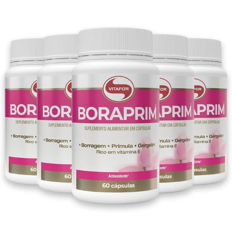 Kit 5 Boraprim Vitafor 60 Cápsulas