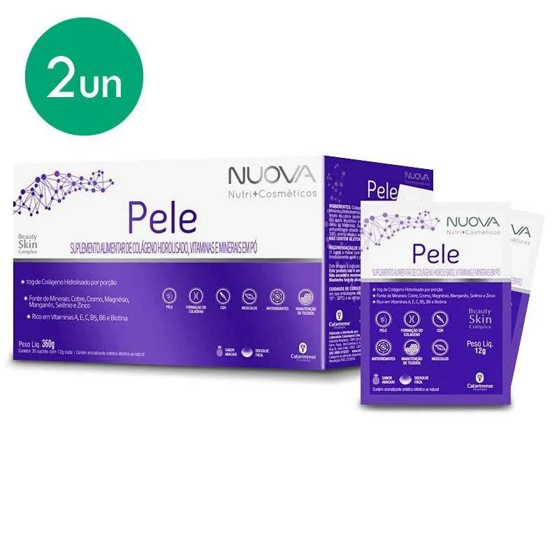 Kit 2 Nuova Pele Colágeno Hidrolisado Catarinense Abacaxi - Catarinense