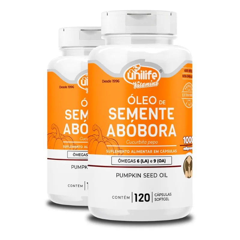 Kit 2 Óleo de Semente de Abóbora Unilife 120 Cápsulas