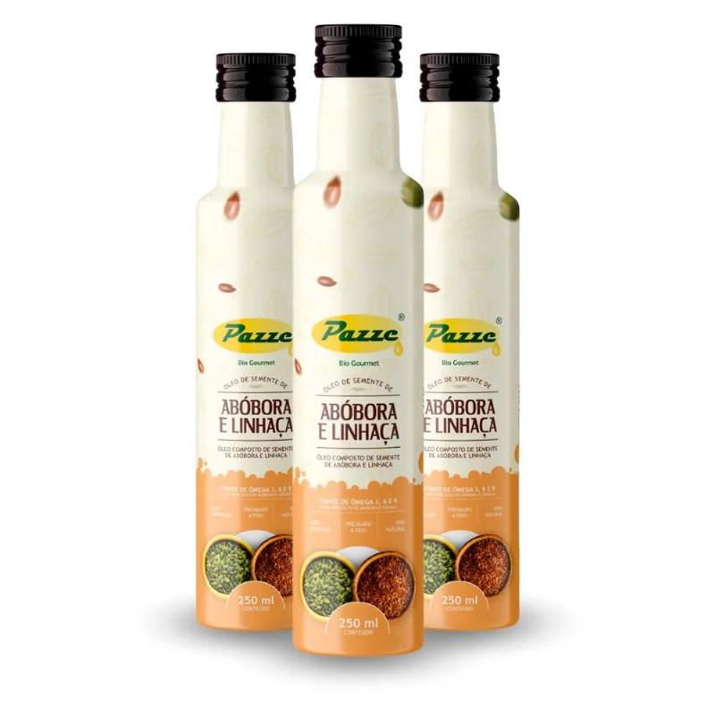 Kit 3 Óleo de Semente de Abobora e Linhaça Pazze 250ml