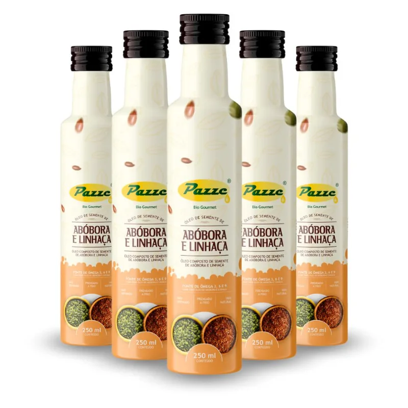 Kit 5 Óleo de Semente de Abobora e Linhaça Pazze 250ml