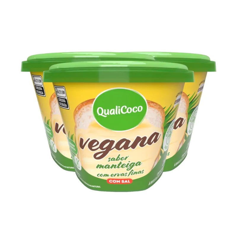 Kit 3 Manteiga de Coco Qualicoco com Ervas Finas 200g - Qualicôco - Leite De Coco