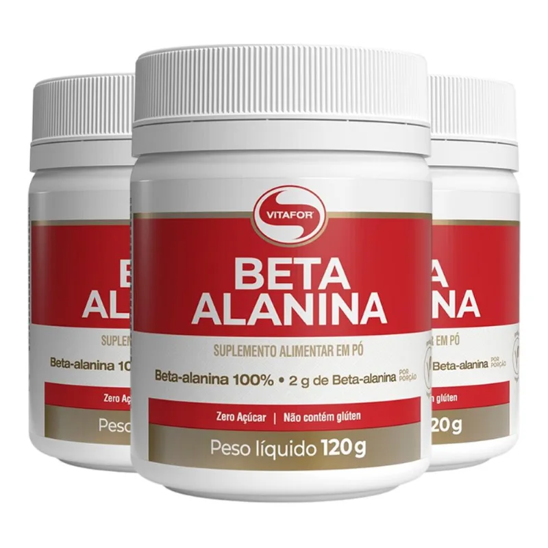 Kit 3 Beta Alanina Vitafor Vegano 120g