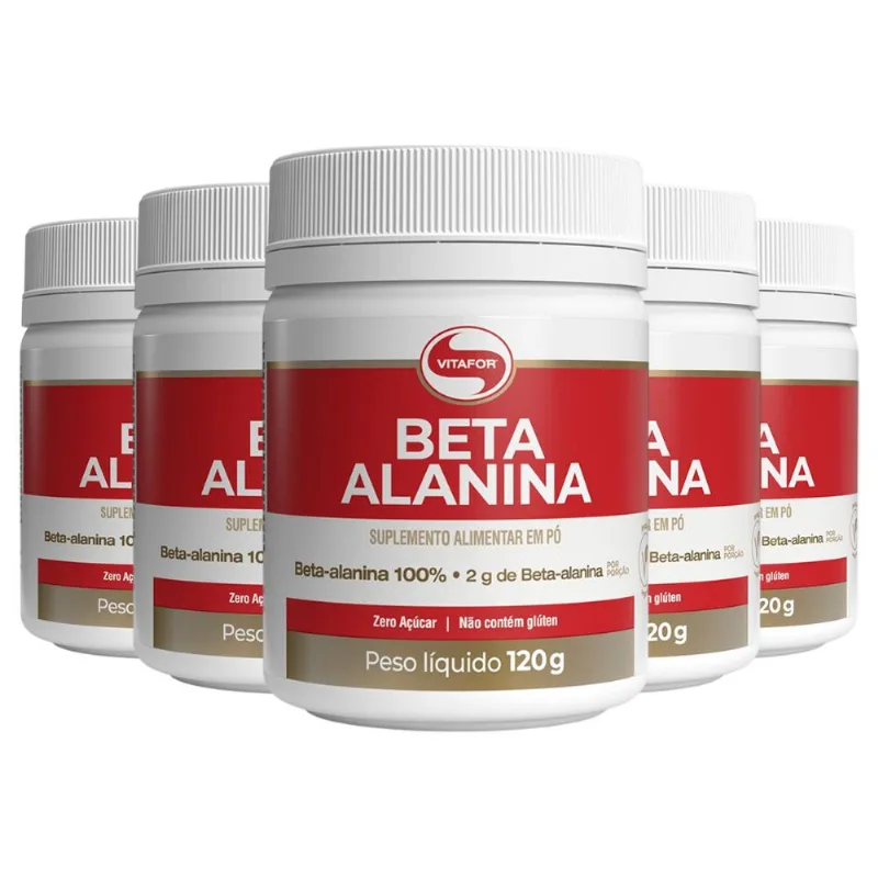 Kit 5 Beta Alanina Vitafor Vegano 120g