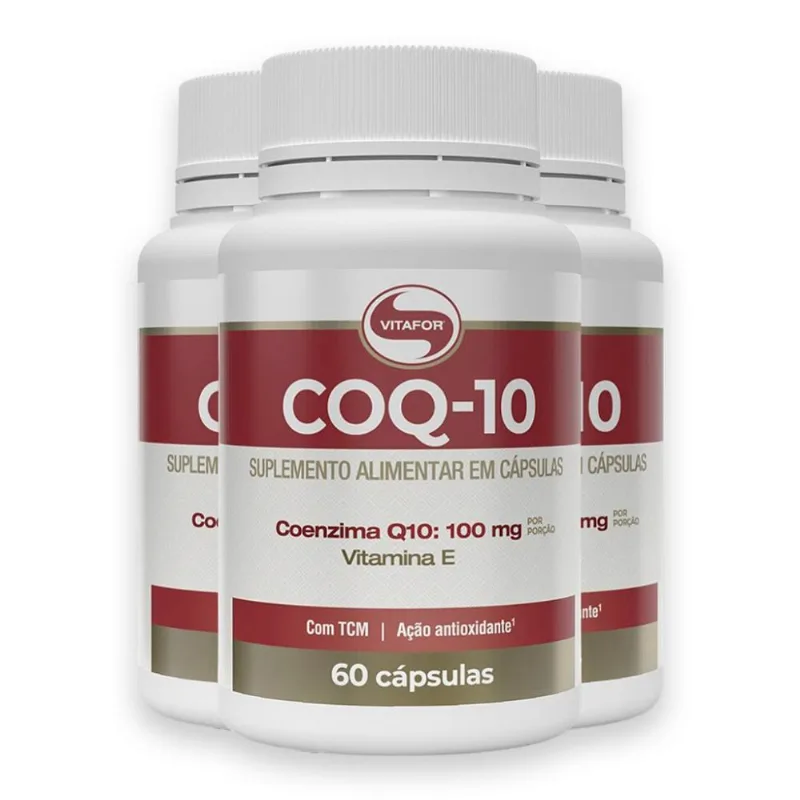 Kit 3 Coenzima Q10 100mg Vitafor 60 Cápsulas