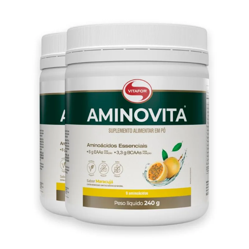 Kit 2 Aminovita Vitafor Vegano 240g Maracujá