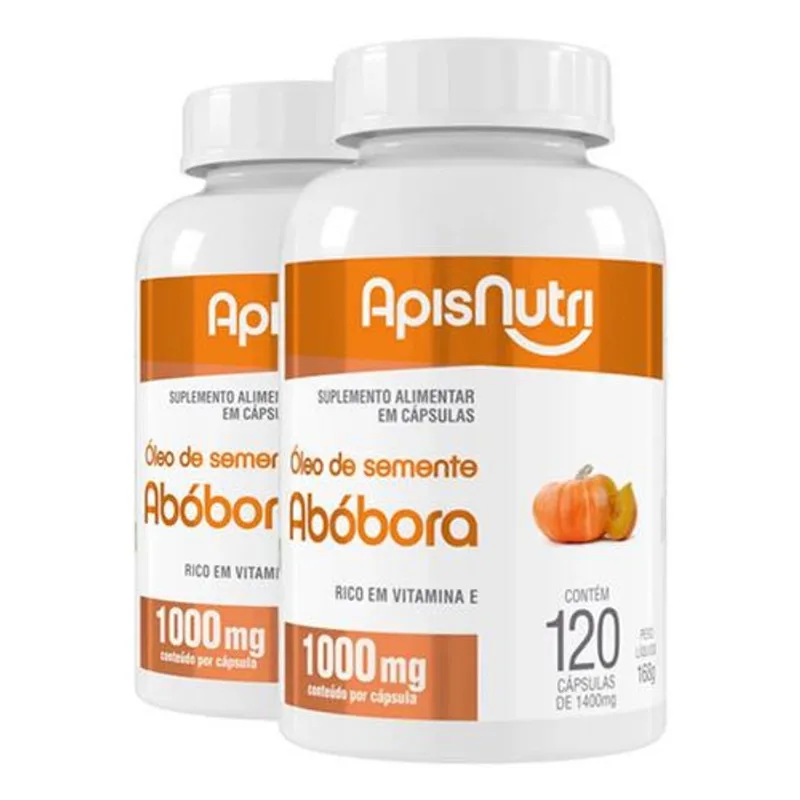 Kit 2 Óleo de Semente de Abóbora Apisnutri 120 Cápsulas