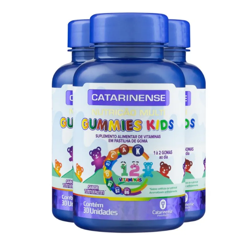 Kit 3 Gummies Polivitamínico Catarinense 30 Gomas