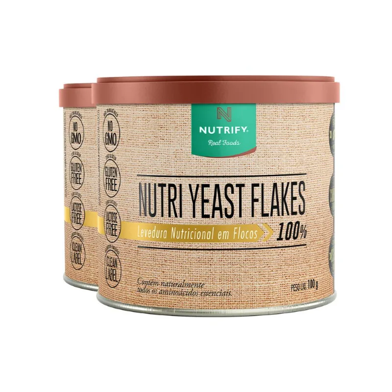 Kit 2 Levedura Nutricional Nutri Yeast Flakes Nutrify 100g