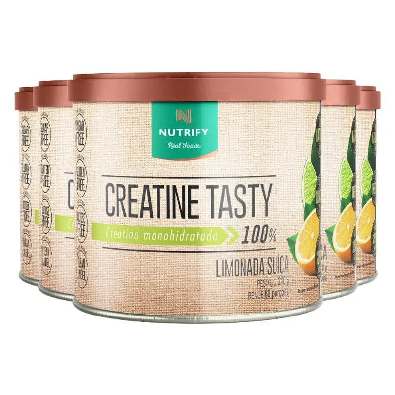 Kit 5 Creatine Tasty Nutrify 210g Limonada Suíça