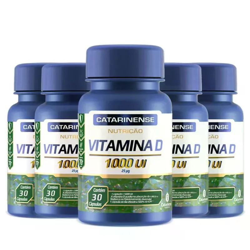 Kit 5 Vitamina D 1000ui Catarinense 30 cápsulas