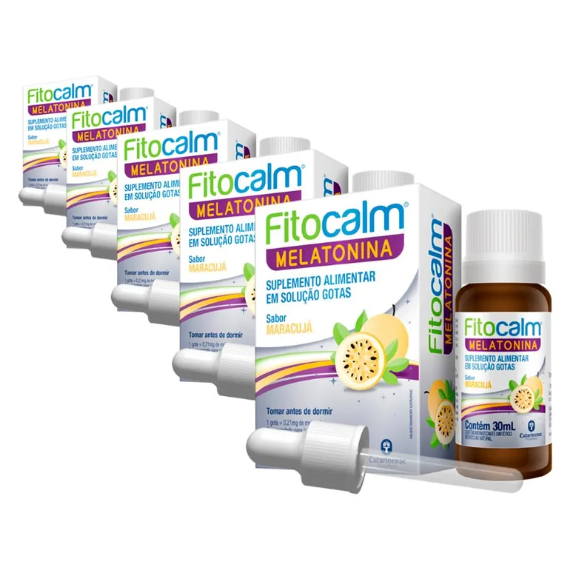 Kit 5 Fitocalm Melatonina Catarinense Maracujá 30ml