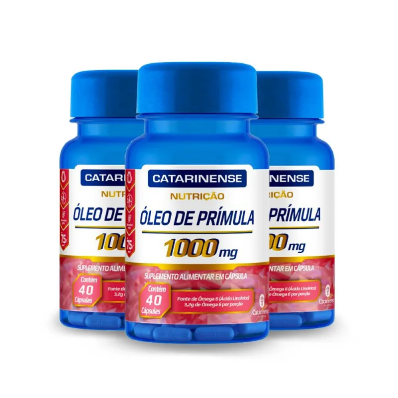 Kit 3 Óleo de Prímula 1000mg - Catarinense 40 Cápsulas