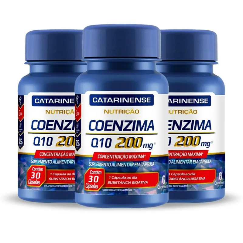 Kit 3 Coenzima Q10 200mg Catarinense 30 cápsulas