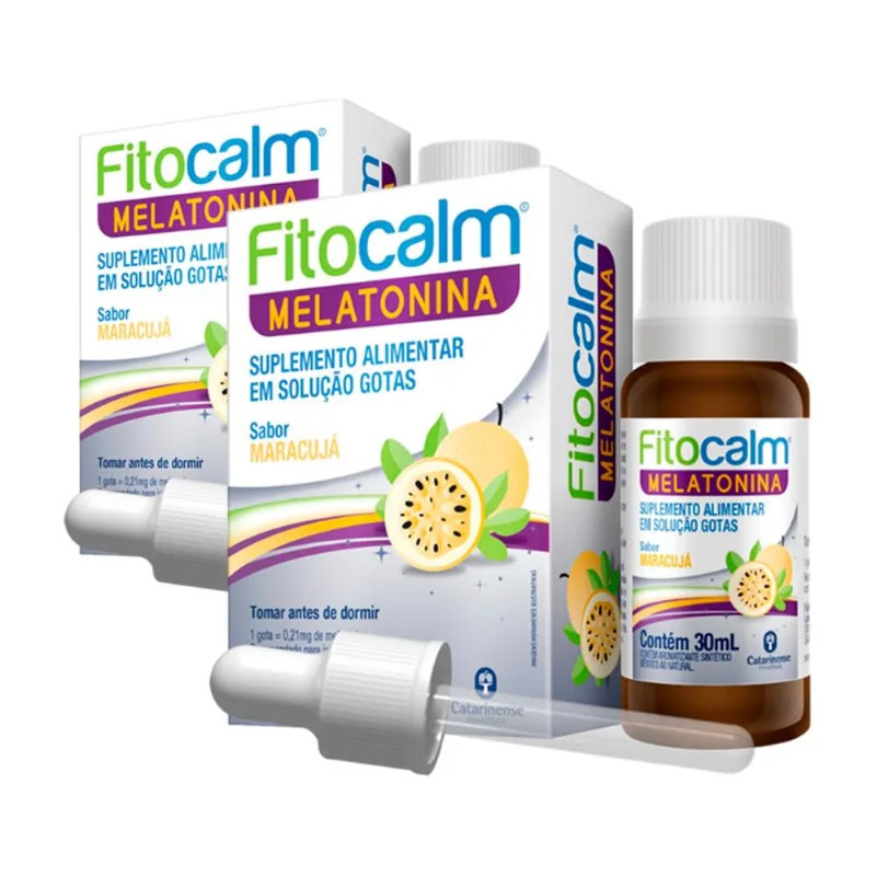 Kit 2 Fitocalm Melatonina Catarinense Maracujá 30ml