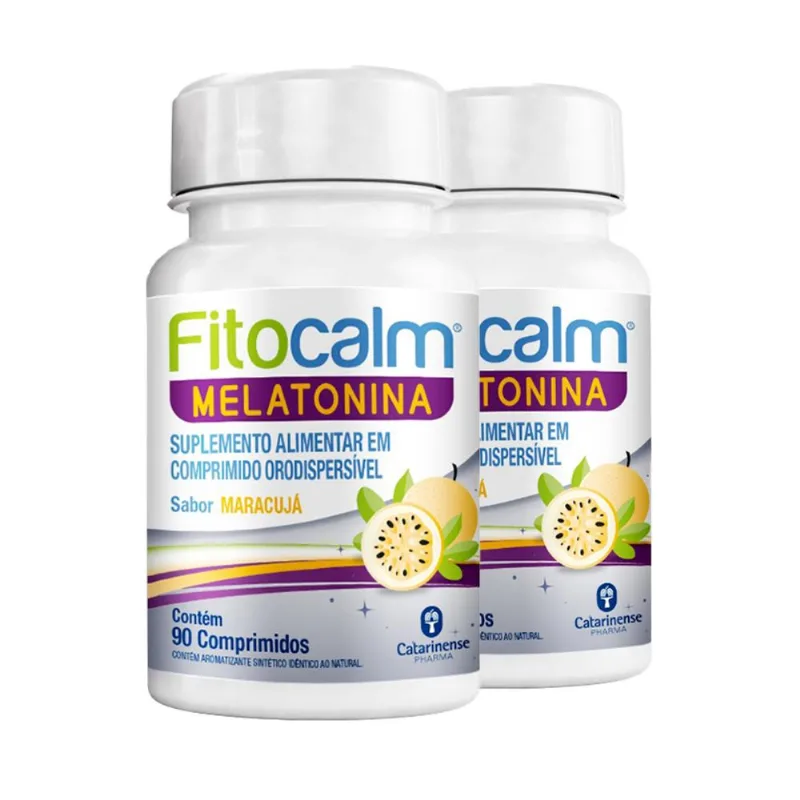 Kit 2 Fitocalm Melatonina Catarinense Maracujá 90 capsulas
