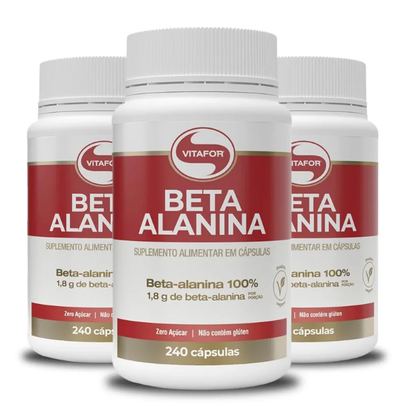 Kit 3 Beta Alanina 500mg Vitafor 240 cápsulas