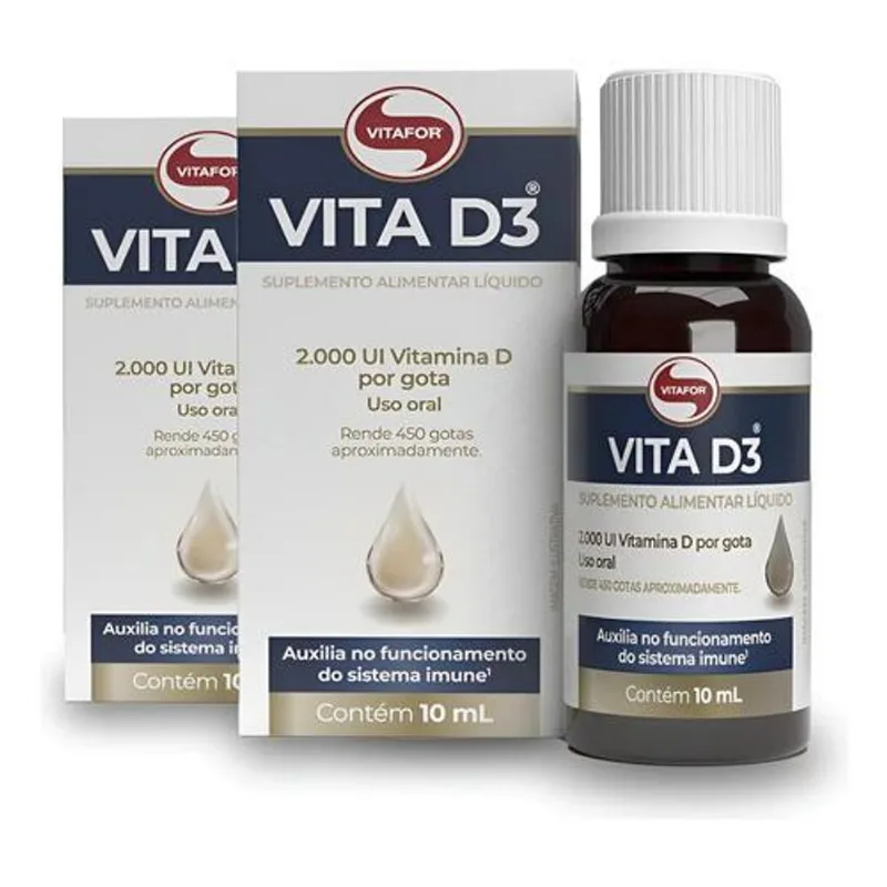 Kit 2 Vita D3 2000ui Vitafor 10ml em Gotas