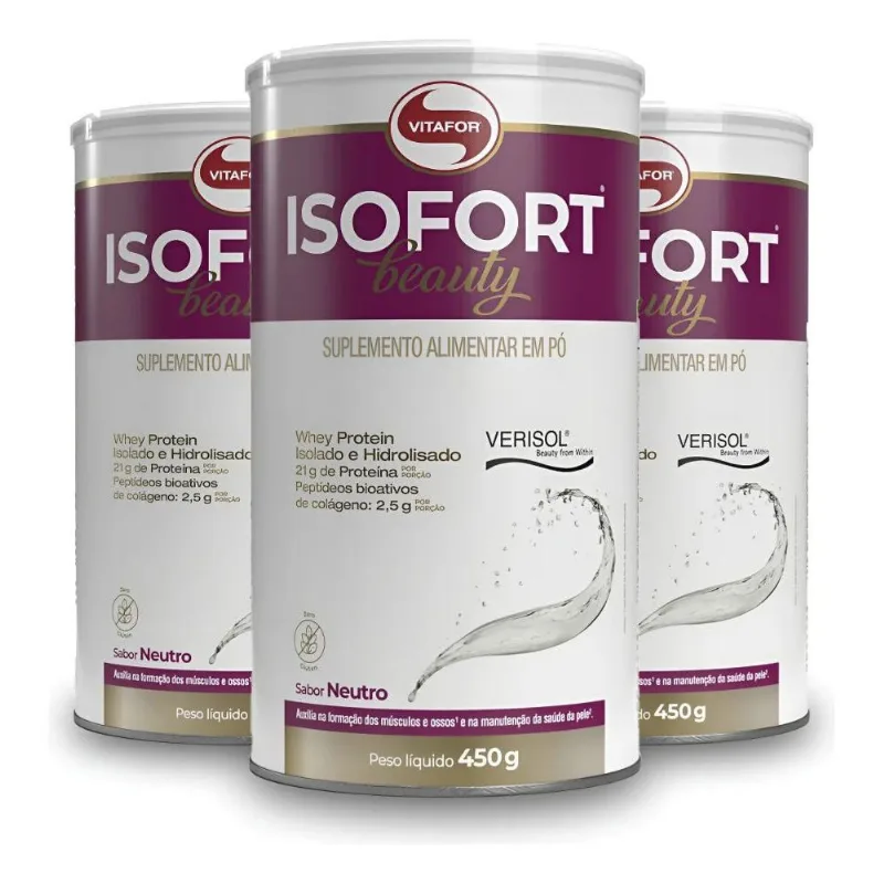Kit 3 Isofort Beauty Vitafor Neutro 450g