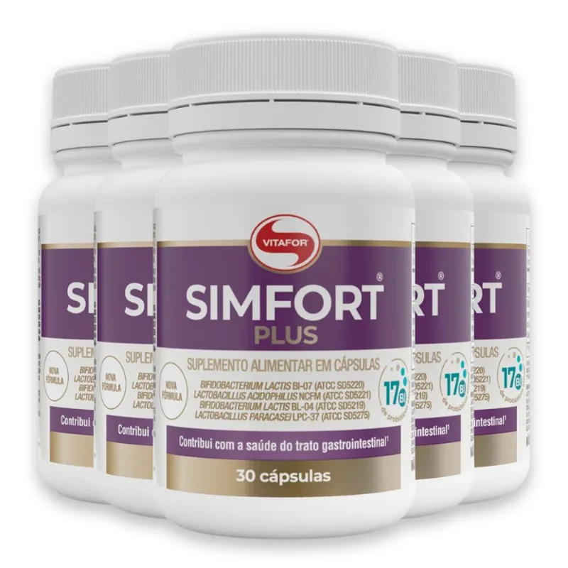 Kit 5 Simfort Plus Vitafor 30 Cápsulas