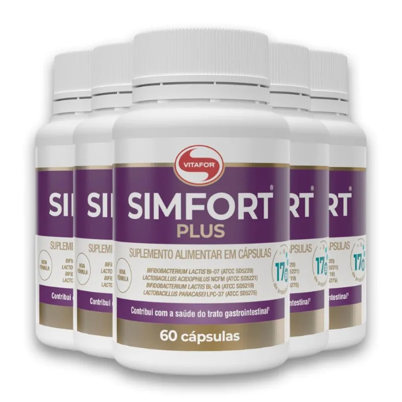 Kit 5 Simfort Plus Vitafor 60 Cápsulas