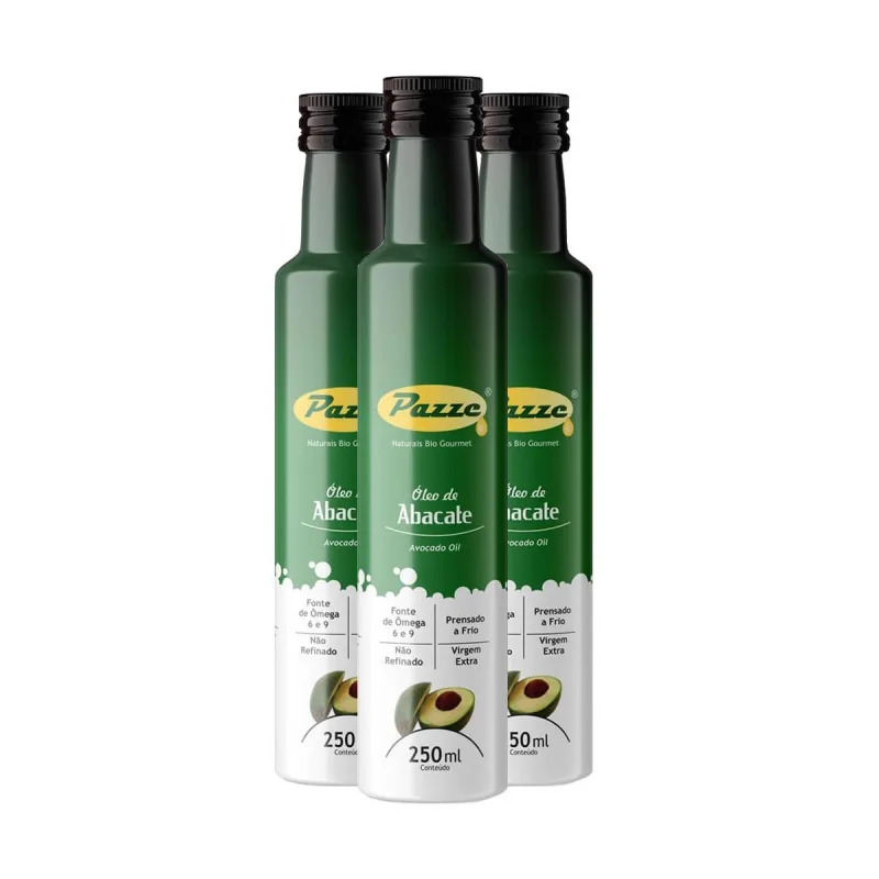 Kit 3 Óleo De Abacate Extra Virgem Pazze 250ml - Não Informado