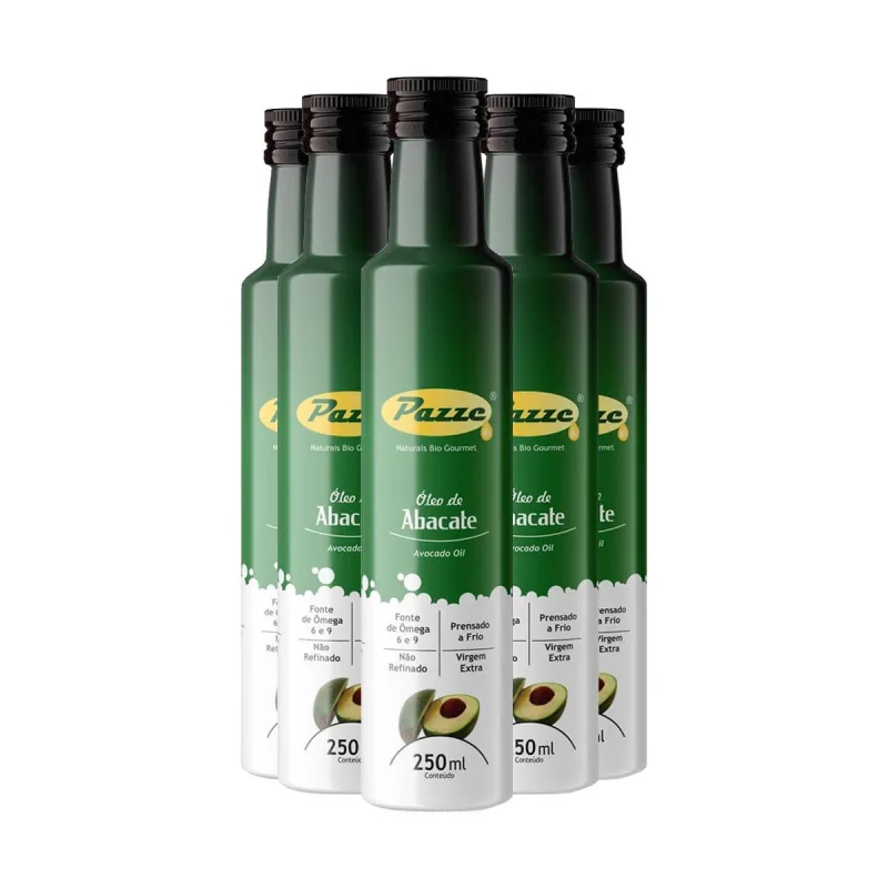 Kit 5 Óleo De Abacate Extra Virgem Pazze 250ml - Não Informado - Mercearia