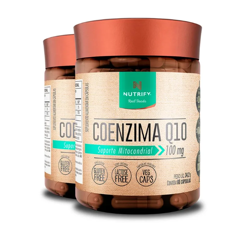 Kit 2 Coenzima Q10 + Vitamina E Nutrify 60 Cápsulas