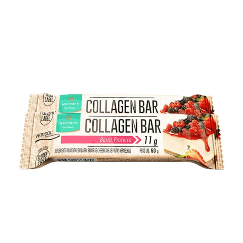 Kit 2 Collagen Nutrify Barra De Proteína Cheesecake Und 50g - Não Informado - Mercearia