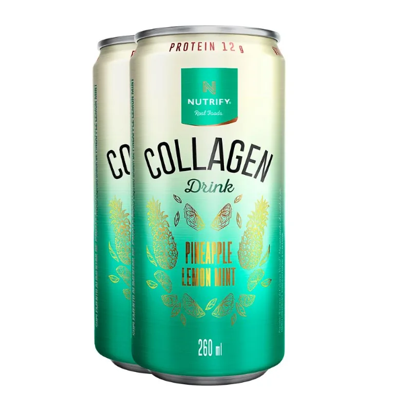 Kit 2 Collagen Drink Abacaxi com Hortelã e Limão Nutrify 260ml Kit 2 Collagen Drink Abacaxi Hortelã e Limão Nutrify 260ml